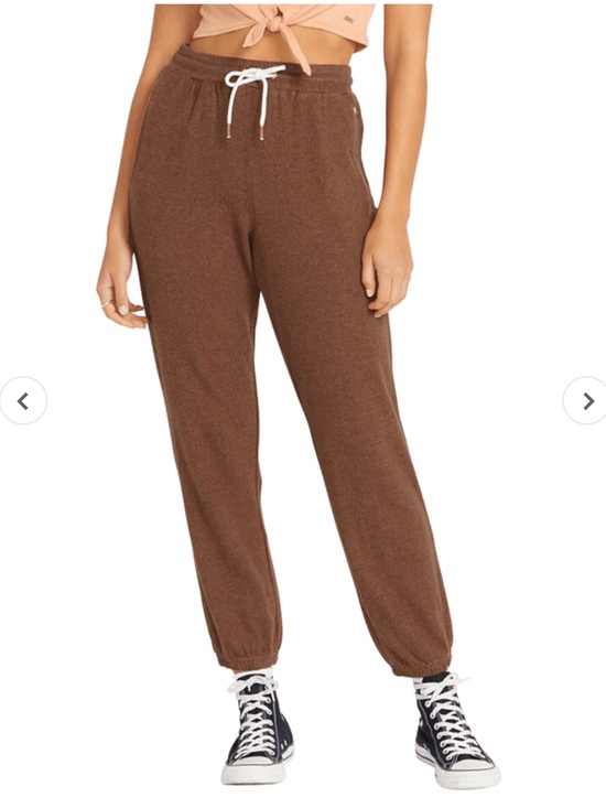 Volcom Pants - VOLCOM Cozy Brown Ultra Soft Lined Drawstring Jogger Pants with Drawstring